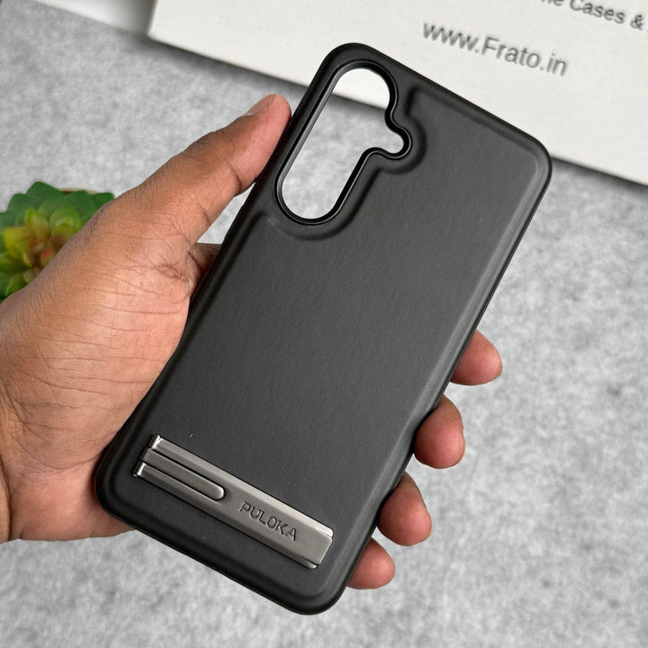 FRATO Samsung S25 Black Samsung Galaxy S25 Full PU Leather Inbuilt Stand Case Cover
