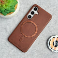 Samsung Galaxy S25FE Premium PU Leather Metal MagSafe Ring Cover