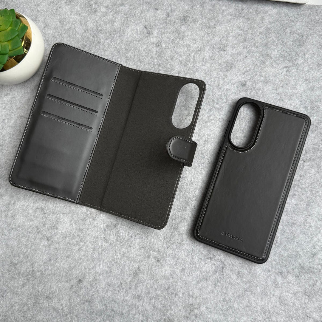 FRATO Samsung S25 Edge Samsung Galaxy S25 Edge Leather Flip 2 in 1 Detachable Front and Back Wallet Case Cover