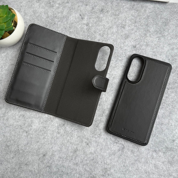 FRATO Samsung S25 Edge Samsung Galaxy S25 Edge Leather Flip 2 in 1 Detachable Front and Back Wallet Case Cover