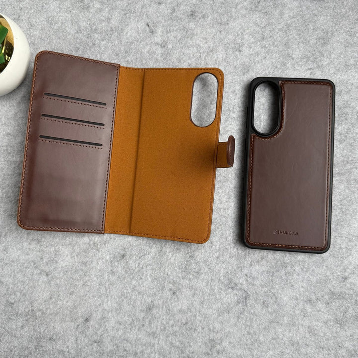 FRATO Samsung S25 Edge Samsung Galaxy S25 Edge Leather Flip 2 in 1 Detachable Front and Back Wallet Case Cover