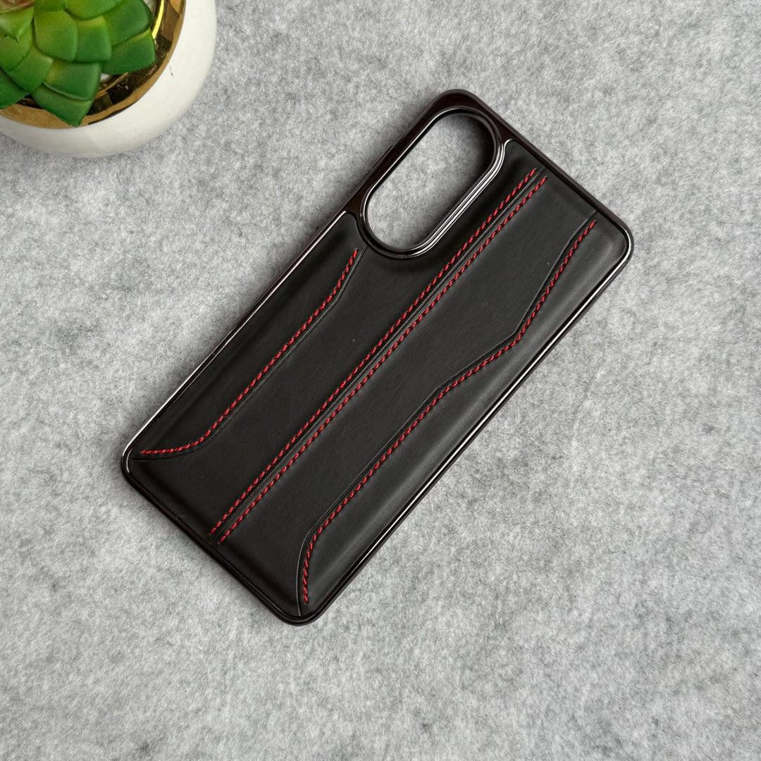 FRATO Samsung S25 Edge Samsung Galaxy S25 Edge PU Leather Stitch Chrome Case Cover