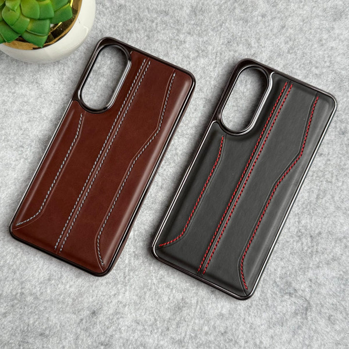 FRATO Samsung S25 Edge Samsung Galaxy S25 Edge PU Leather Stitch Chrome Case Cover