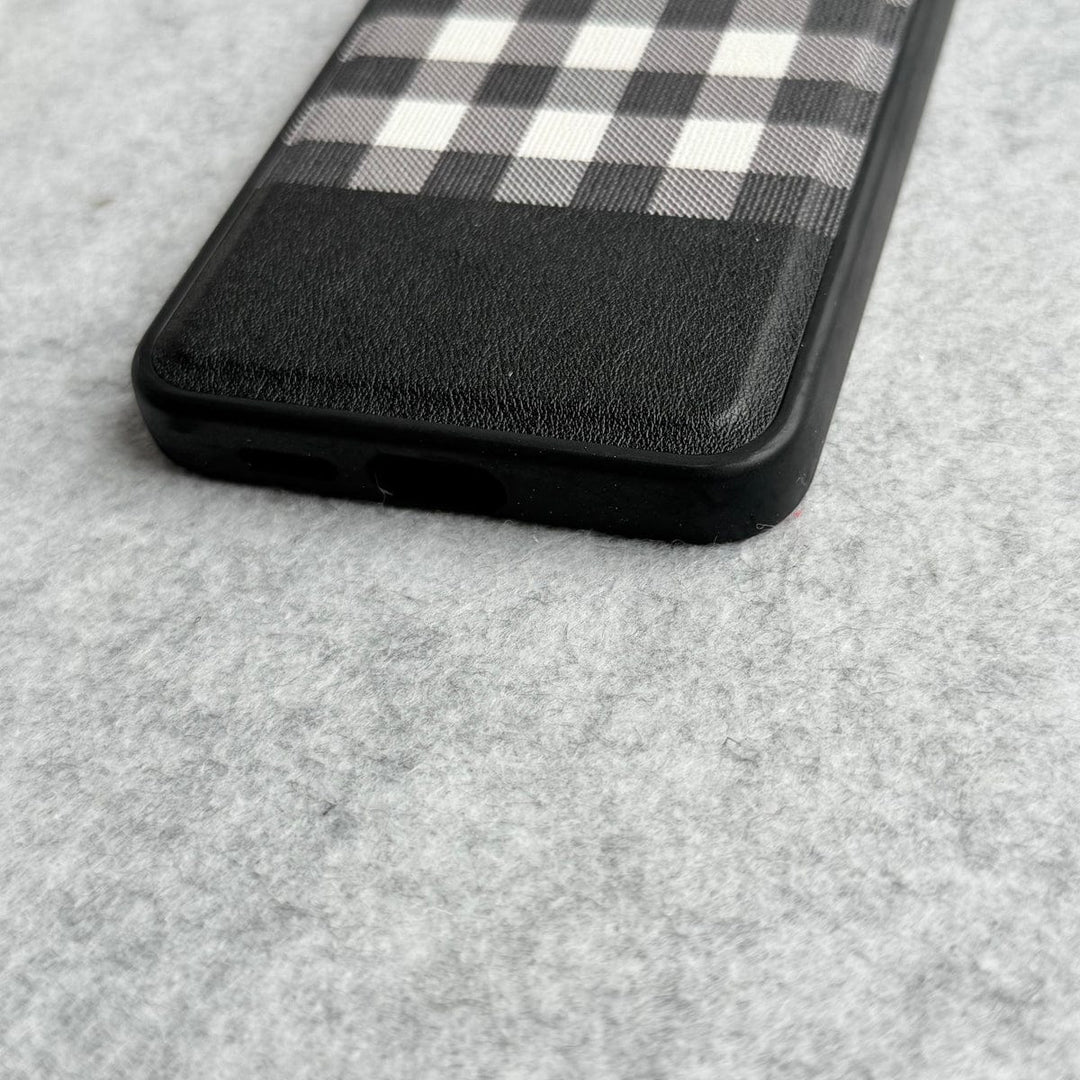 FRATO Samsung S25 Plus Samsung Galaxy S25 Plus Checks Leather Case With Detachable Magnetic Magsafe Card Holder Cover