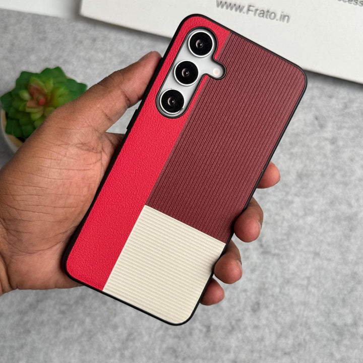 FRATO Samsung S25 Red Strip Galaxy S25 Classic Three Colors Shade Case Cover