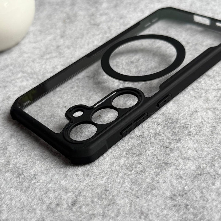FRATO Samsung S25 Samsung Galaxy S25 Magsafe Shockproof Airbags Bumper Transparent Back Case Cover