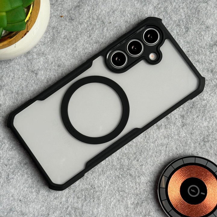 FRATO Samsung S25 Samsung Galaxy S25 Magsafe Shockproof Airbags Bumper Transparent Back Case Cover