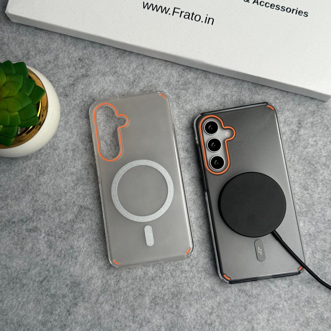 FRATO Samsung S25 Samsung Galaxy S25 Metallic Shine Armor Double Layer MagSafe Cover