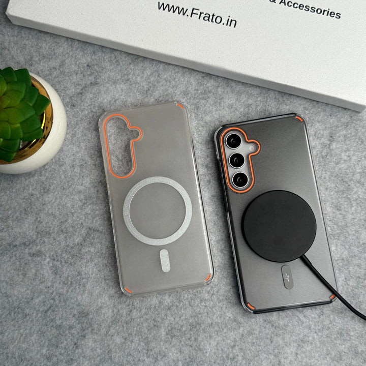 FRATO Samsung S25 Samsung Galaxy S25 Metallic Shine Armor Double Layer MagSafe Cover