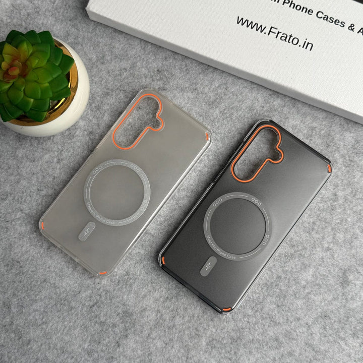 FRATO Samsung S25 Samsung Galaxy S25 Metallic Shine Armor Double Layer MagSafe Cover