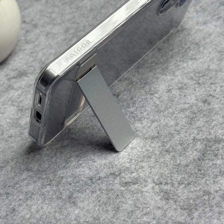 FRATO Samsung S25 Samsung Galaxy S25 Premium Transparent Bottom Metal Stand Case Cover