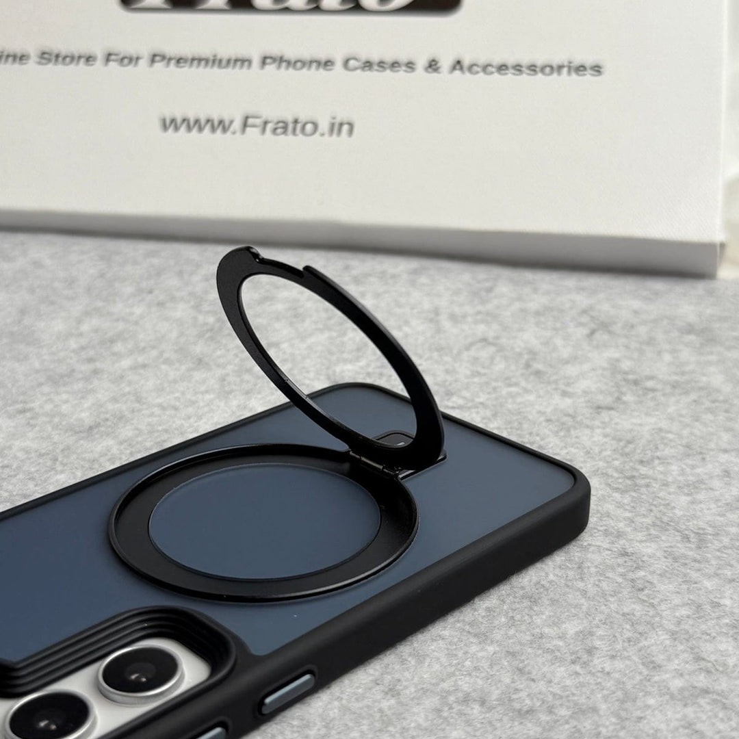 FRATO Samsung S25 Samsung Galaxy S25 Smoke Frosted Case With Metal Stand