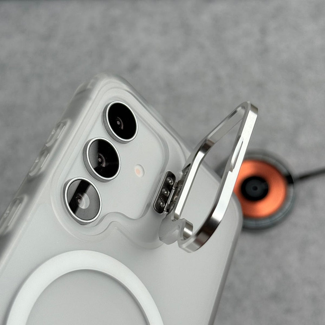 FRATO Samsung S25 Samsung Galaxy S25 Smoke MagSafe Cover With Metal Camera Bump Kick Stand