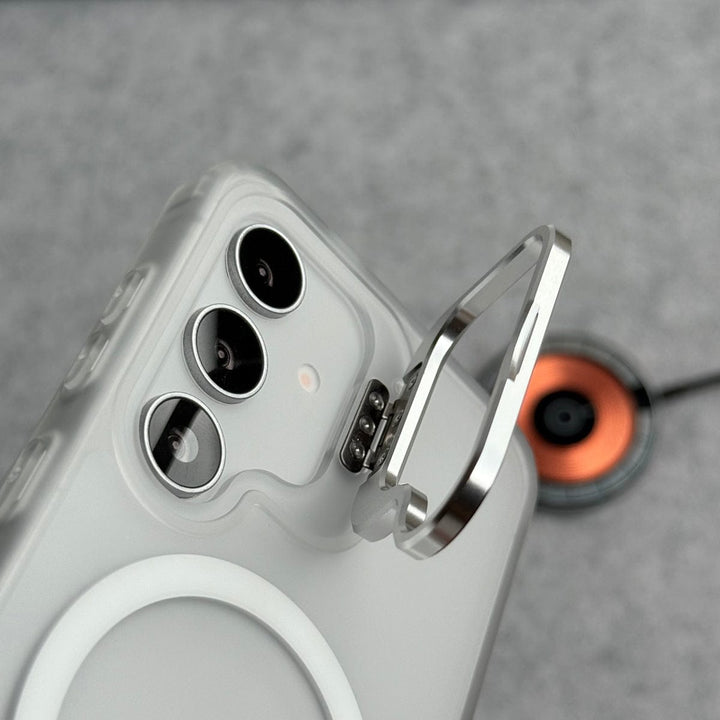 FRATO Samsung S25 Samsung Galaxy S25 Smoke MagSafe Cover With Metal Camera Bump Kick Stand