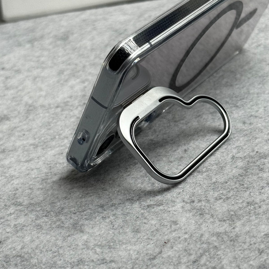 FRATO Samsung S25 Samsung Galaxy S25 Transparent MagSafe Cover With Metal Camera Bump Kick Stand