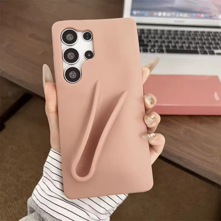 FRATO Samsung S25U Beige Samsung Galaxy S25 Ultra Luxury Silicone Lip Gloss Holder Phone Case