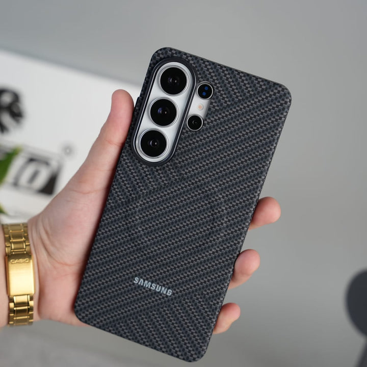 FRATO Samsung S25U Black Samsung Galaxy S25 Ultra Premium Woven Design Case