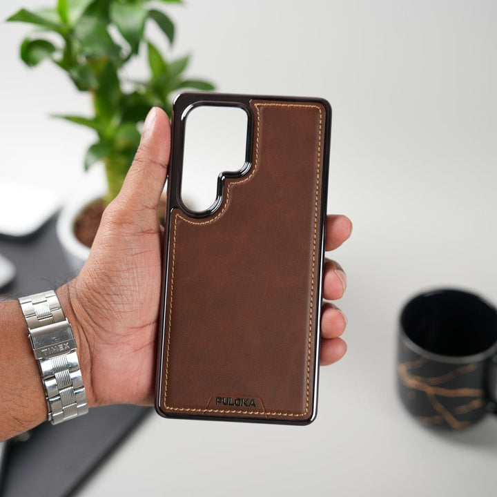 FRATO Samsung S25U Brown Galaxy S25 Ultra Leather Case