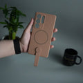 Galaxy S25 Ultra Silicone Case | Magnetic Ring | Silicone Grip Strap Cover