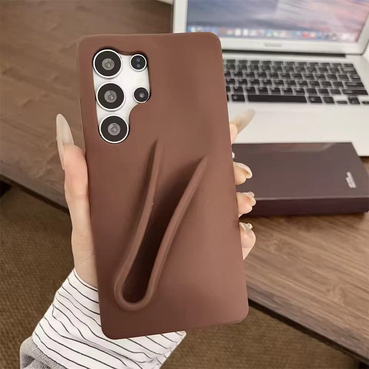 FRATO Samsung S25U Brown Samsung Galaxy S25 Ultra Luxury Silicone Lip Gloss Holder Phone Case