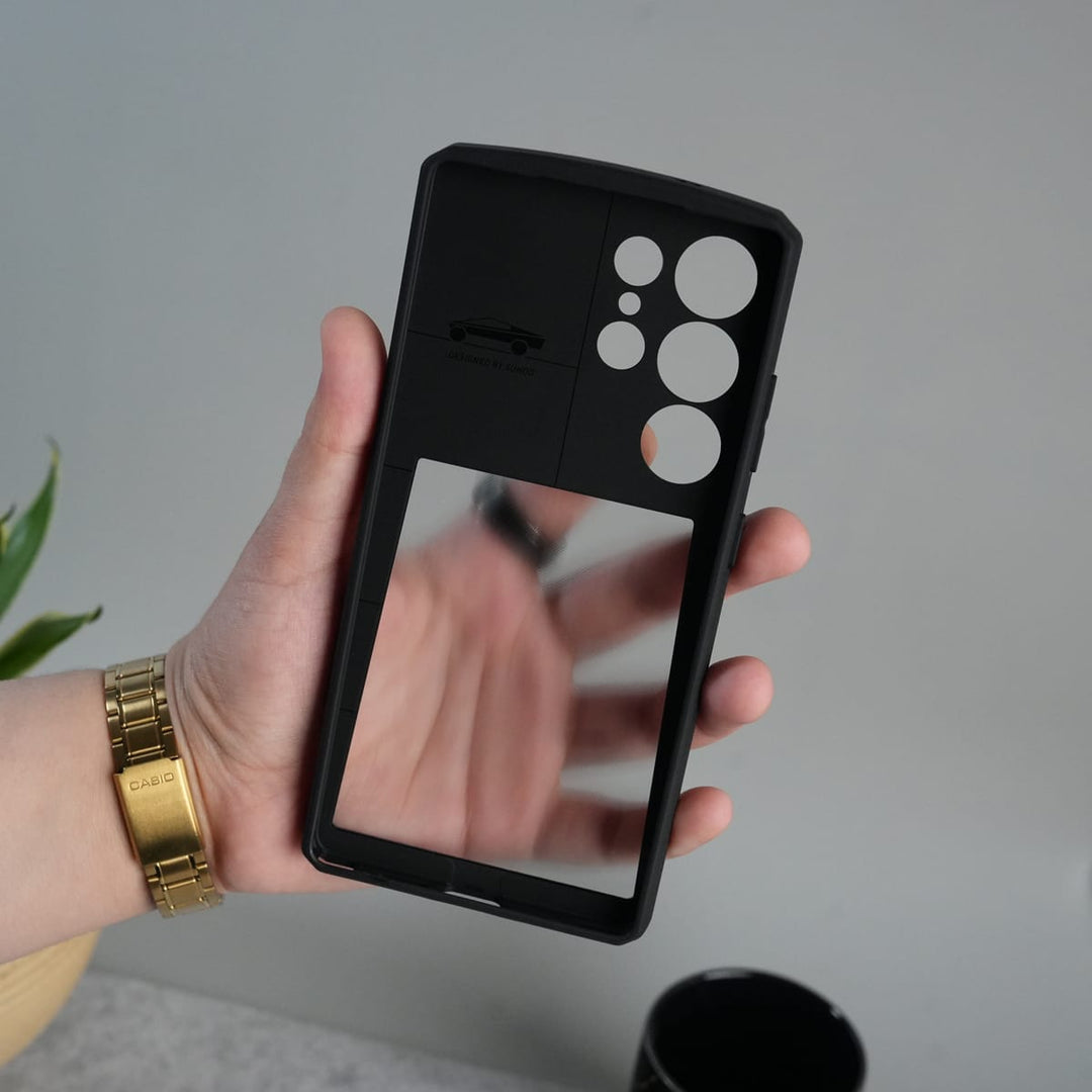 FRATO Samsung S25U Galaxy S Series Airbag Shockproof Cyber Series Bumper Shell Case Cover (Black)