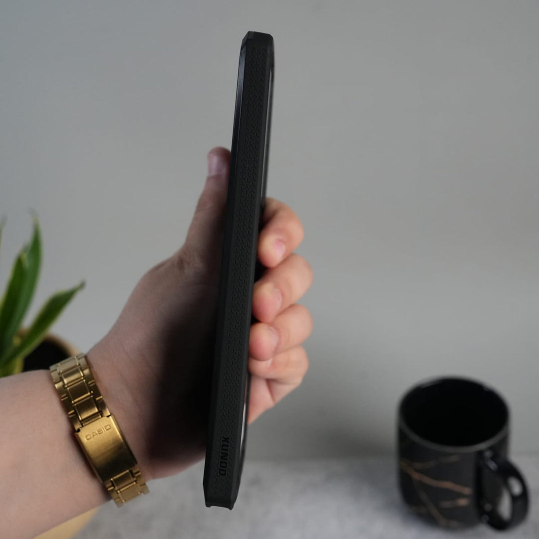 FRATO Samsung S25U Galaxy S Series Airbag Shockproof Cyber Series Bumper Shell Case Cover (Black)