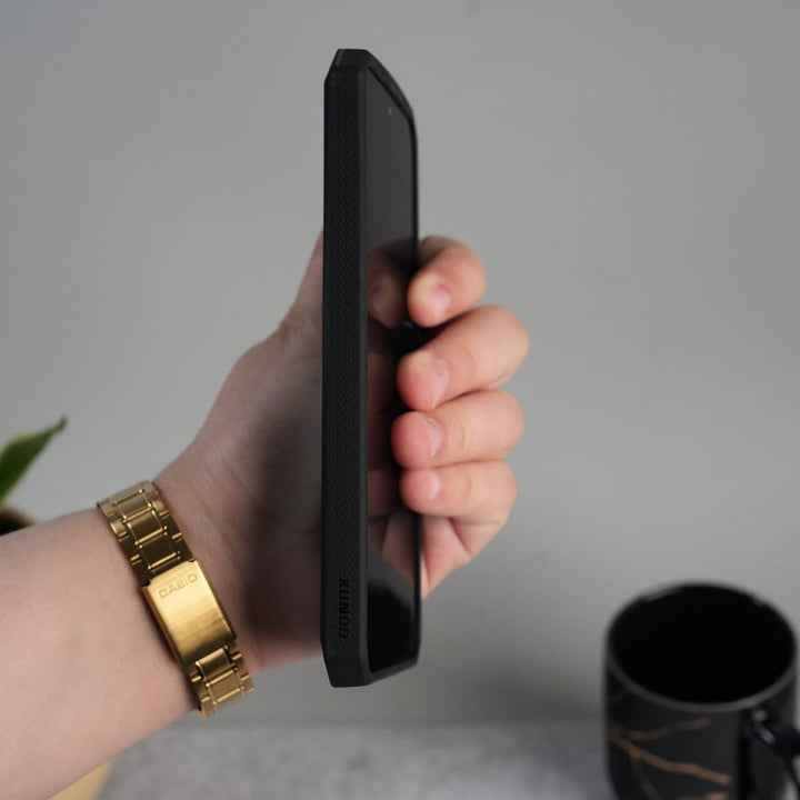 FRATO Samsung S25U Galaxy S Series Airbag Shockproof Cyber Series Bumper Shell Case Cover (Black)