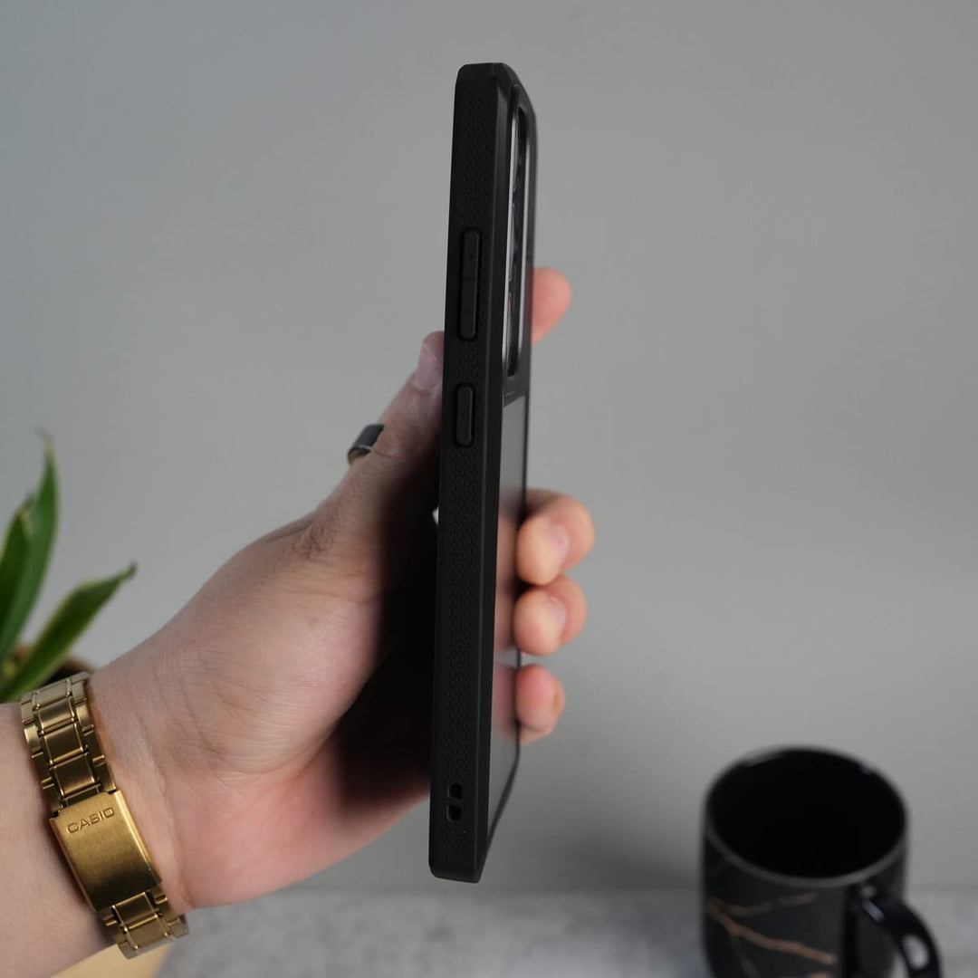 FRATO Samsung S25U Galaxy S Series Airbag Shockproof Cyber Series Bumper Shell Case Cover (Black)