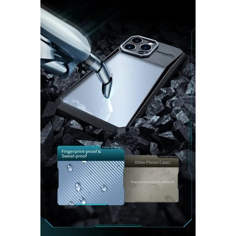 FRATO Samsung S25U Galaxy S Series Airbag Shockproof Cyber Series Bumper Shell Case Cover (Black)