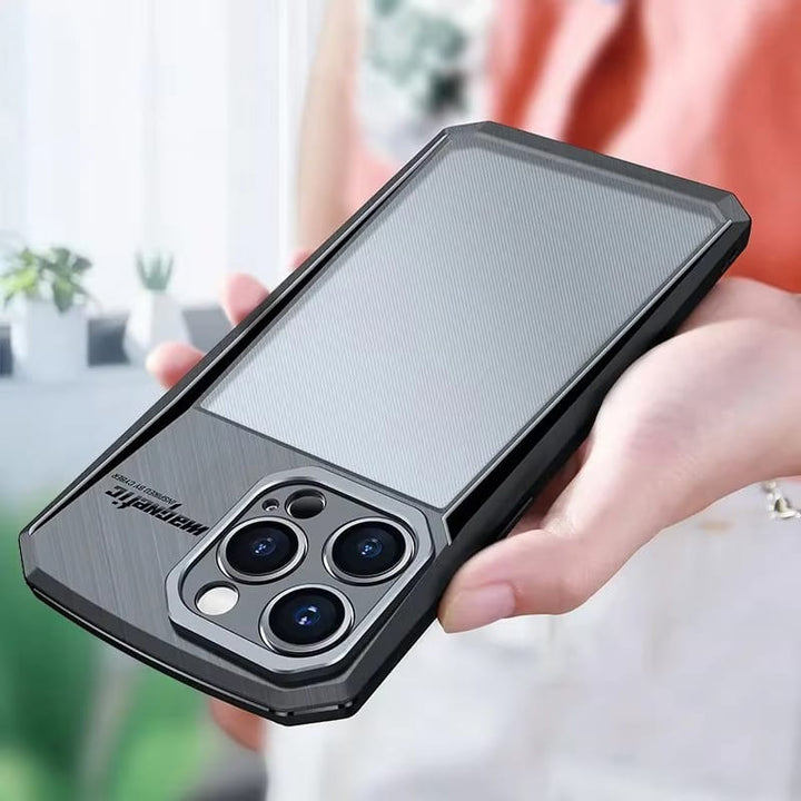 FRATO Samsung S25U Galaxy S Series Airbag Shockproof Cyber Series Bumper Shell Case Cover (Black)