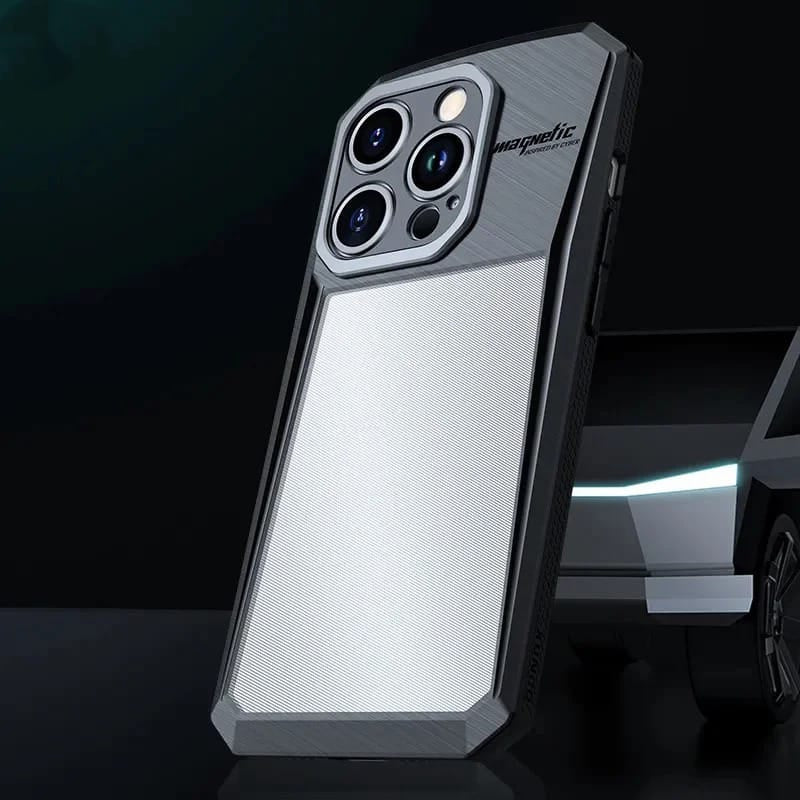 FRATO Samsung S25U Galaxy S Series Airbag Shockproof Cyber Series Bumper Shell Case Cover (Black)