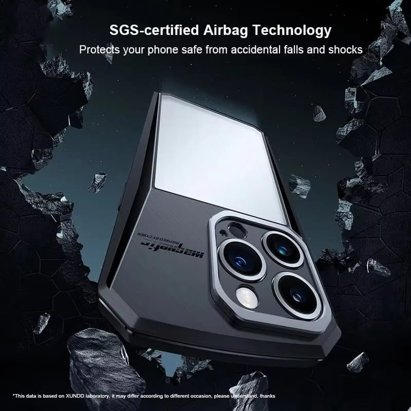 FRATO Samsung S25U Galaxy S Series Airbag Shockproof Cyber Series Bumper Shell Case Cover (Black)