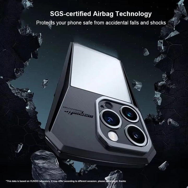 FRATO Samsung S25U Galaxy S Series Airbag Shockproof Cyber Series Bumper Shell Case Cover (Black)