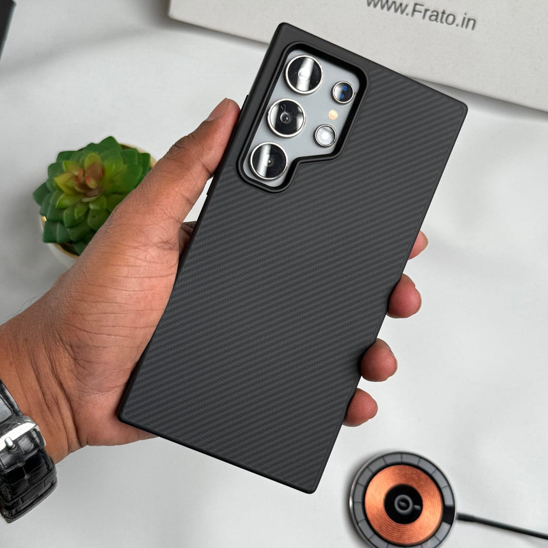 FRATO Samsung S25U Galaxy S24 Ultra Samsung Galaxy Ultra series CarbonFiber Texture Metal Camera Frame Magsafe Cover