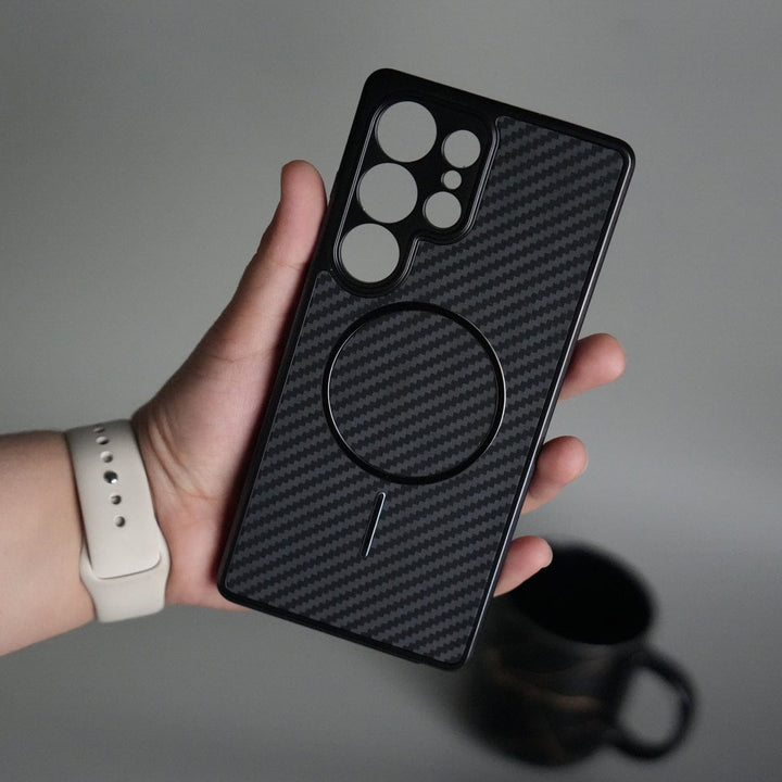 FRATO Samsung S25U Galaxy S25 Ultra Carbon Design Mag Ring Case Slim Protective Cover
