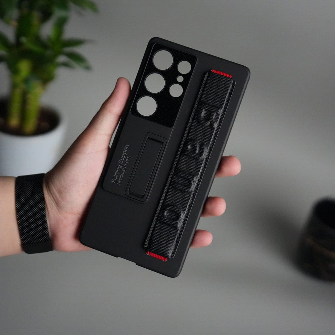 FRATO Samsung S25U Galaxy S25 Ultra Case with Band Holder & Kickstand | Shockproof Luxury Back Cover | BLACK