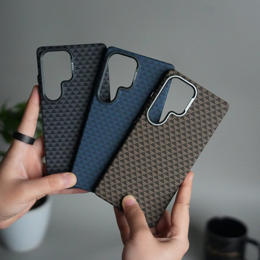 FRATO Samsung S25U Galaxy S25 Ultra Houndstooth Pattern Case | Slim Hard Back Cover | Matte Finish Protective Case with MagSafe