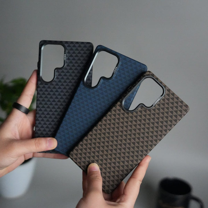 FRATO Samsung S25U Galaxy S25 Ultra Houndstooth Pattern Case | Slim Hard Back Cover | Matte Finish Protective Case with MagSafe