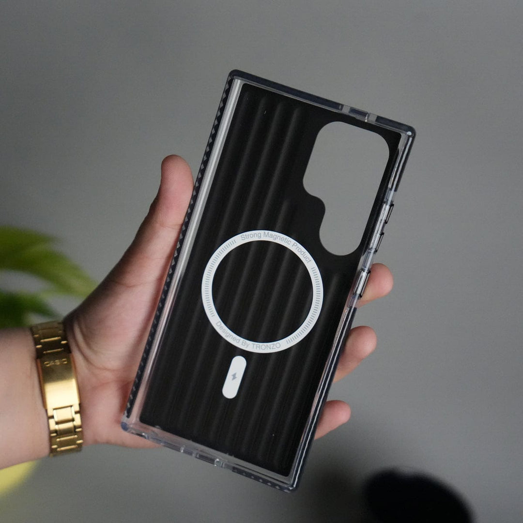 FRATO Samsung S25U Galaxy S25 Ultra MagSafe Suitcase Design Cover | Shockproof Ribbed Back Cover