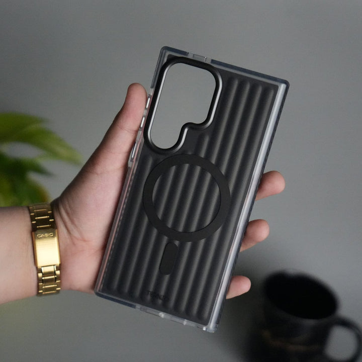 FRATO Samsung S25U Galaxy S25 Ultra MagSafe Suitcase Design Cover | Shockproof Ribbed Back Cover