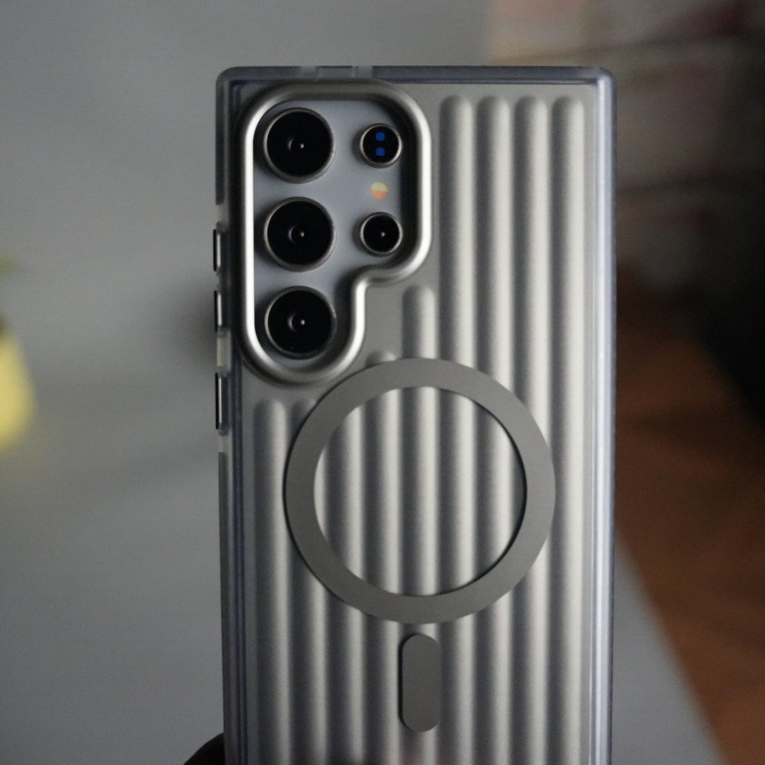 FRATO Samsung S25U Galaxy S25 Ultra MagSafe Suitcase Design Cover | Shockproof Ribbed Back Cover