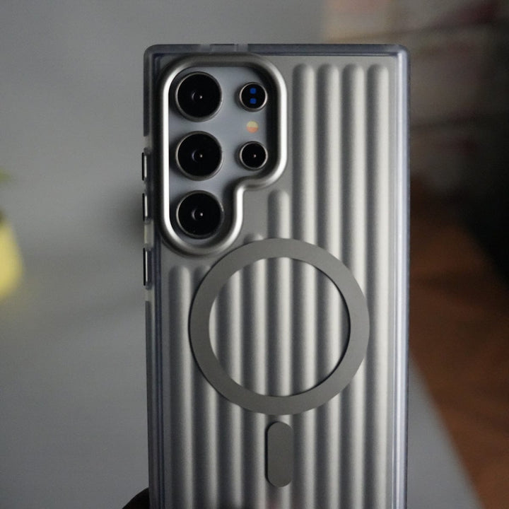 FRATO Samsung S25U Galaxy S25 Ultra MagSafe Suitcase Design Cover | Shockproof Ribbed Back Cover