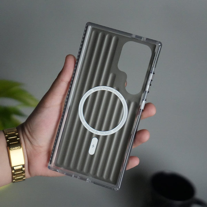 FRATO Samsung S25U Galaxy S25 Ultra MagSafe Suitcase Design Cover | Shockproof Ribbed Back Cover
