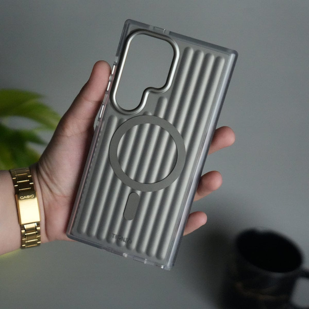 FRATO Samsung S25U Galaxy S25 Ultra MagSafe Suitcase Design Cover | Shockproof Ribbed Back Cover