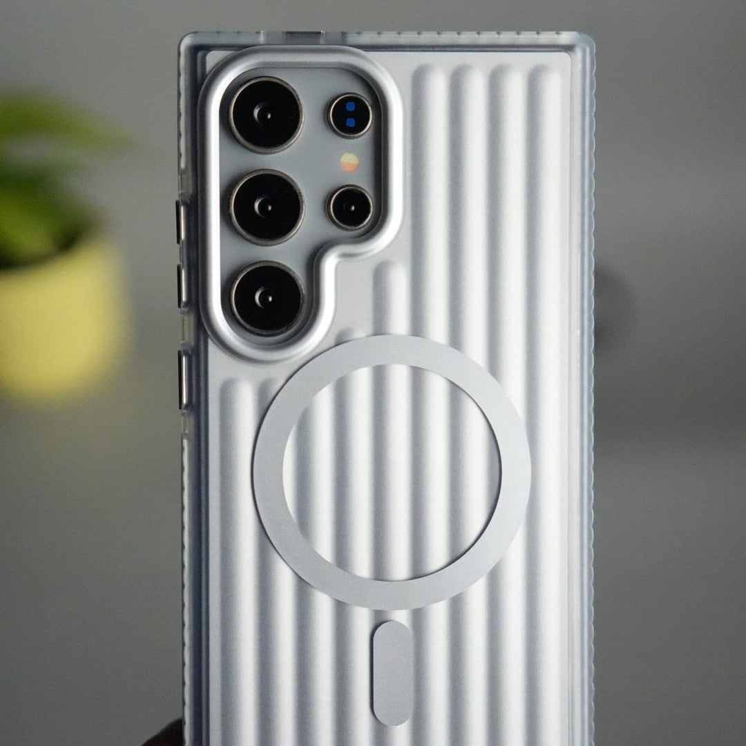 FRATO Samsung S25U Galaxy S25 Ultra MagSafe Suitcase Design Cover | Shockproof Ribbed Back Cover