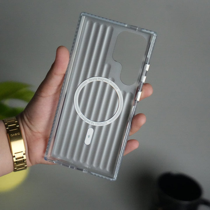 FRATO Samsung S25U Galaxy S25 Ultra MagSafe Suitcase Design Cover | Shockproof Ribbed Back Cover