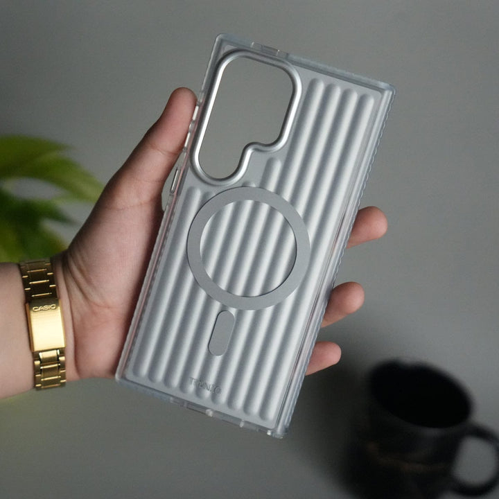 FRATO Samsung S25U Galaxy S25 Ultra MagSafe Suitcase Design Cover | Shockproof Ribbed Back Cover