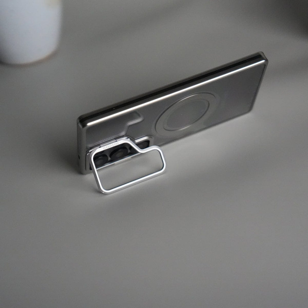 FRATO Samsung S25U Galaxy S25 Ultra Metal Camera Kickstand Case | Clear Shockproof Cover with Magnetic Ring