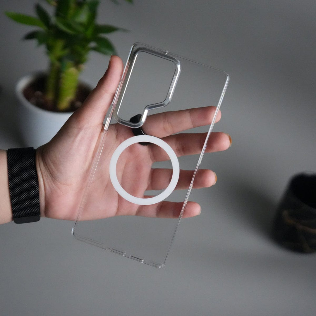 FRATO Samsung S25U Galaxy S25 Ultra Metal Camera Ring Crystal Clear Shell Case | Shockproof Slim Cover