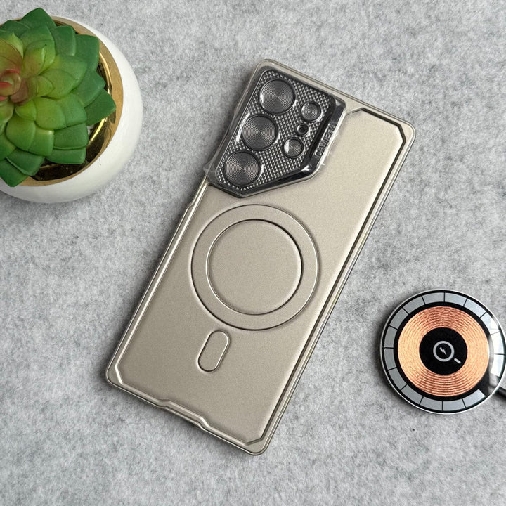 FRATO Samsung S25U Golden Samsung Galaxy S25 Ultra Lens Protection Fully Metal Bracket Shell Case